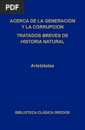 Portada de Acerca de la Generación y la Corrupción