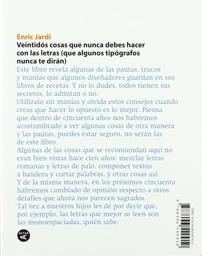 Veintidós consejos sobre tipografía