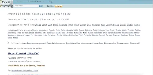 Portada Project Gutenberg