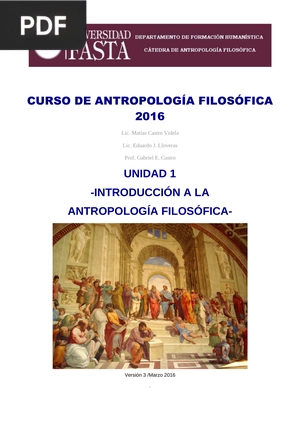 Curso de antropología filosófica