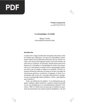 La antropología y el sentido