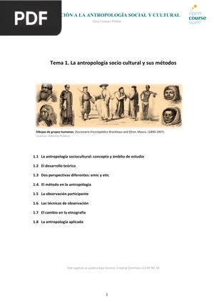 La antropología socio cultural y sus métodos