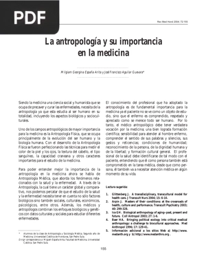 La antropología y su importancia en la medicina
