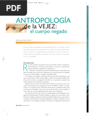 Antropología de la Vejez: el cuerpo negado