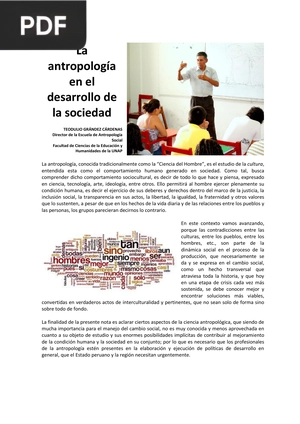 La antropología en el desarrollo de la sociedad (artículo)