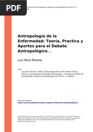 Antropología de la Enfermedad: Teoría, Practica y Aportes para el Debate Antropológico