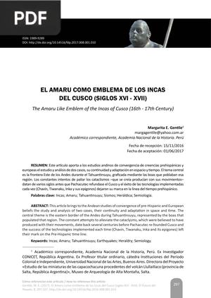 El Amaru como emblema de los Incas del Cusco (Siglos XVI - XVII)