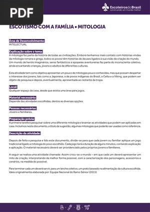 Escotismo com a família. Mitologia (Porgués) (Artículo)