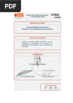 Guía para Diagramar y Formular la Descripción de Procedimientos Administrativos