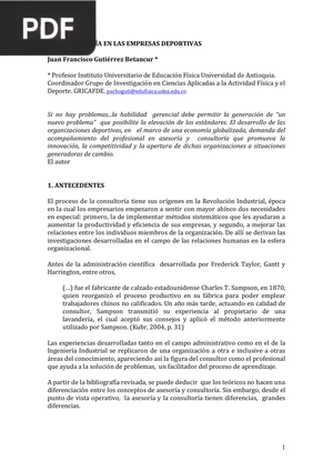 La consultoría en las empresas deportivas