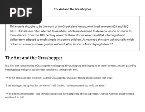 The Ant and the Grasshopper (Inglés)