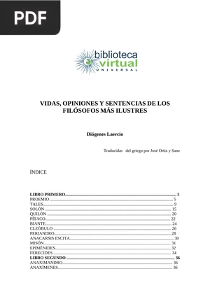 Vidas, opiniones y sentencias de los filósofos más ilustres