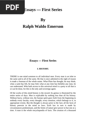 Essays. First Series