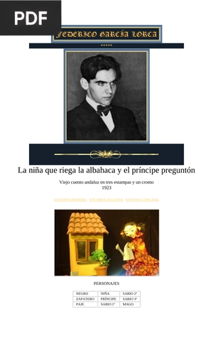 La niña que riega la albahaca y el príncipe preguntón