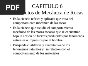 Elementos de Mecánica de Rocas (Presentación)