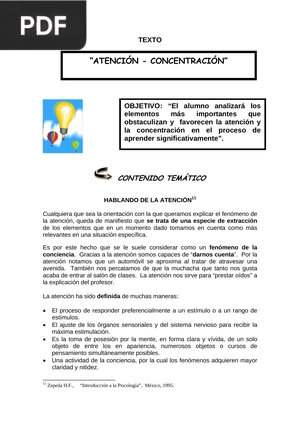 Atención - concentración (Artículo)