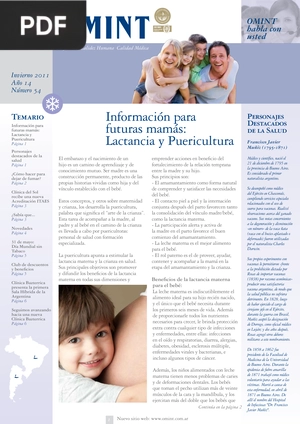 Información para futuras mamás: Lactancia y Puericultura (Artículo)