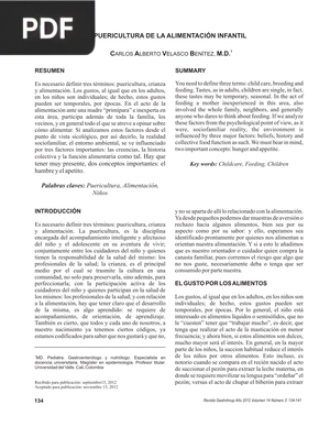 Puericultura de la alimentación infantil (Artículo)