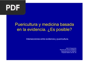 Puericultura y medicina basada en la evidencia. ¿Es posible? (Presentación)