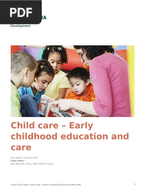 Child care – Early childhood education and care (Inglés)