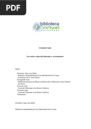 Los cuatro viajes del almirante y su testamento