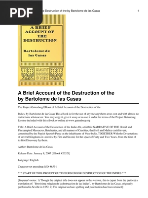 A Brief Account of the Destruction of the Indies (Inglés)