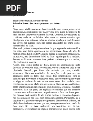 Apologia de Sócrates (Portugués)