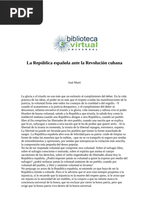 La República española ante la Revolución cubana