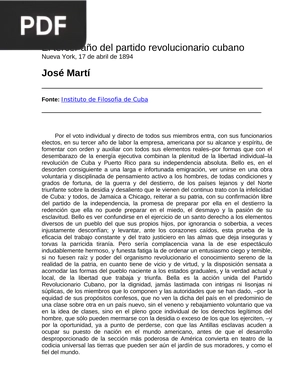 El tercer año del partido revolucionario cubano