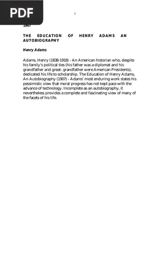 The education of Henry Adams (Inglés)