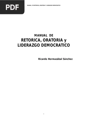 Manual de retórica, oratoria y liderazgo democrático
