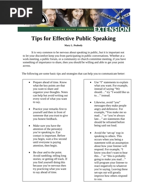 Tips for Effective Public Speaking (Inglés) (Artículo)