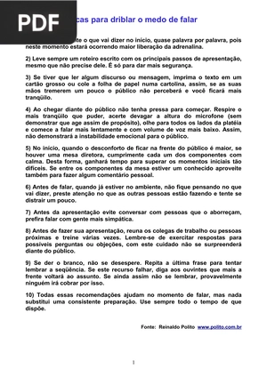 Dicas para driblar o medo de falar (Portugués) (Artículo)