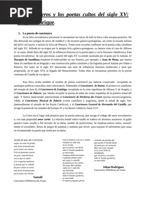 Los cancioneros y los poetas cultos del siglo XV