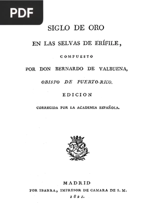 Siglo de oro en las selvas de Erífile