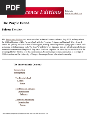 The Purple Island (Inglés)