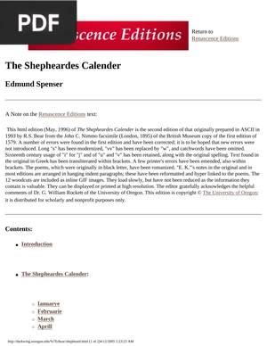The Shepheardes Calender (Inglés)