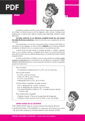 Consejos para una lactancia materna eficaz (Articulo)