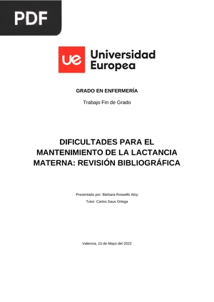 Dificultades para el mantenimiento de la lactancia materna