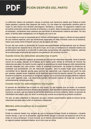 Anticoncepcion despues del parto (Articulo)