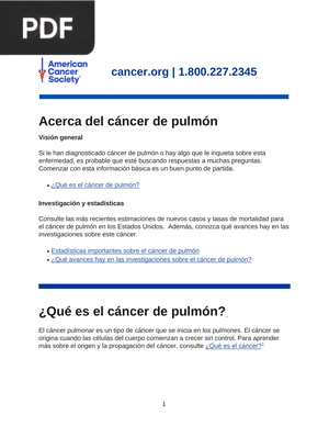 Acerca del cáncer de pulmón