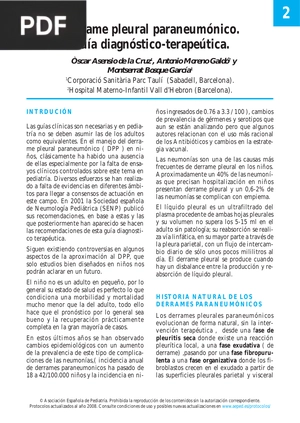 Derrame pleural paraneumónico. Guía diagnóstico-terapeútica