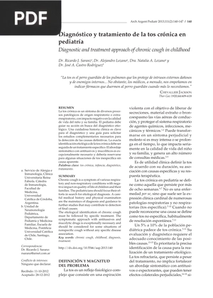 Diagnóstico y tratamiento de la tos crónica en pediatría (Articulo)