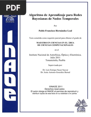 Algoritmo de Aprendizaje para Redes Bayesianas de Nodos Temporales