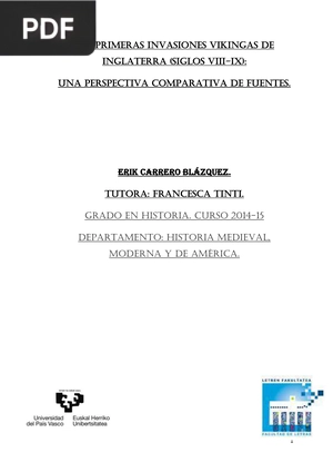 Las primeras invasiones vikingas de Inglaterra (siglos VIII-IX)