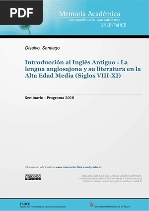 Introducción al Inglés Antiguo: La lengua anglosajona y su literatura en la Alta Edad Media (Siglos VIII-XI) (Articulo)