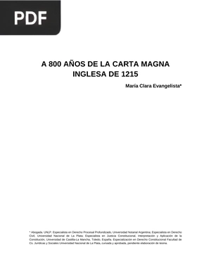 A 800 años de la carta magna inglesa de 1215