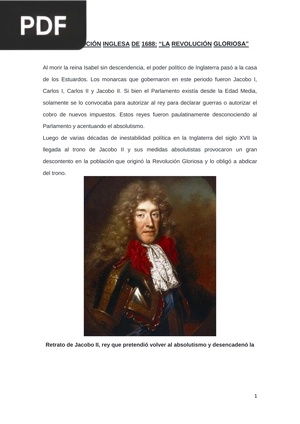 La revolución inglesa de 1688: “la revolución gloriosa” (Articulo)