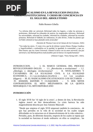 El radicalismo en la revolución inglesa