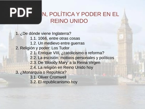Religión, política y poder en el reino unido (Presentación)